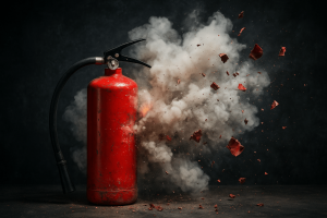 ترکیدن کپسول آتش نشانی